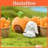 Charming Rabbit Eat Carrot Diy Resin Figurine For Exquisite Micro Landscape Decoration