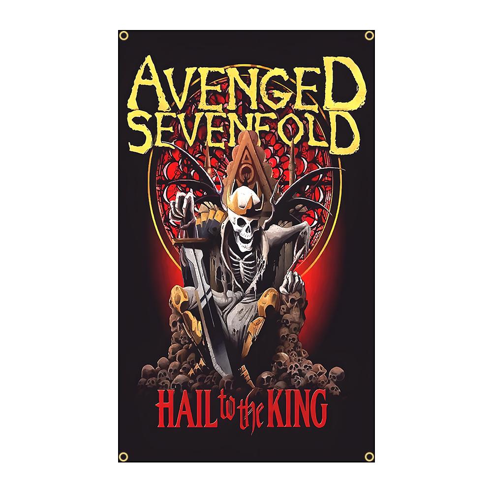 Heavy Rock Band Avenged S-Sevenfold Flag Polyeste Printing Banner for Garage Wall Art Out Door Decoration With Grommet