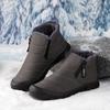 Зимние теплые ботинки для снега для мужчин, нескользящие, водонепроницаемые, на молнии, ботинки по щиколотку, с подкладкой из искусственного меха, мужские кроссовки для походов и прогулок на открытом воздухе с высоким берцем
