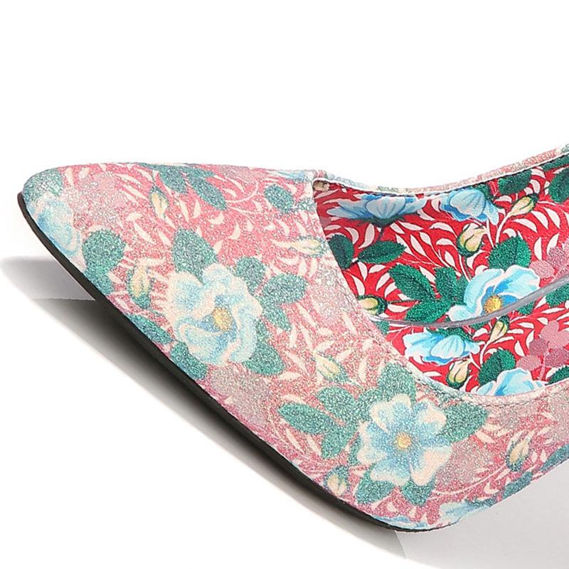 Women 2023 New Office High Heel Shoes Work Fashion Banquet Catwalk Sexy Flowers 11cm Heel WZ