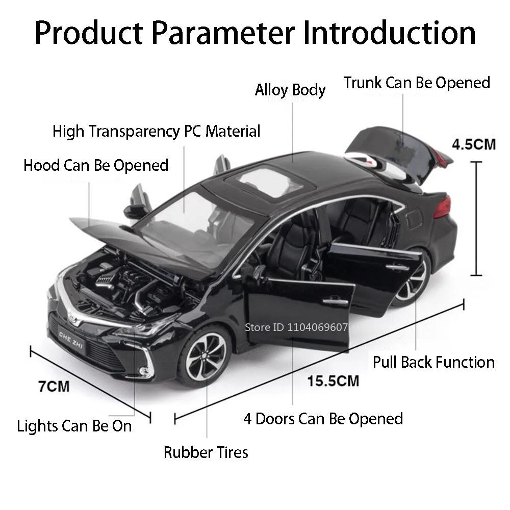 1:32 Scale GR86 Corolla Car Model Toy Doors Opened Music Light Pull Back Miniature Vehicle Models Living Room Decoration