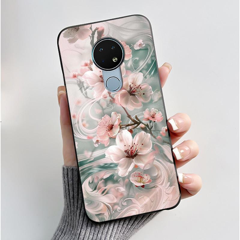 Милый Чехол Для Nokia 6.2 / Nokia 7.2 Fundas Capa Печатный Корпус Защитная Крышка Мягкий Силикон Мультяшный Черный Корпус Coque