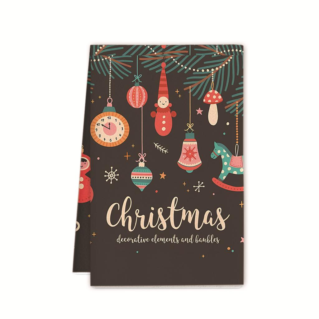 Рождественское полотенце 2025 новое трансграничное полотенце из микрофибры с принтом кухонное полотенце праздничное украшение