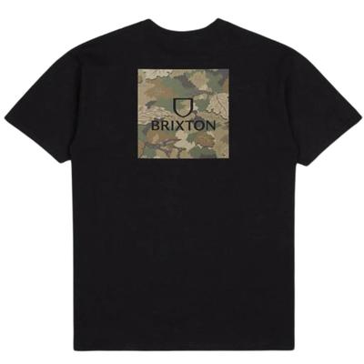 Size Small Brixton Alpha Square T-Shirt - Black / Leaf Camo Unisex T-Shirt