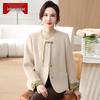 New Chinese Style Pleated Autumn Jacket for Middle-Aged Women