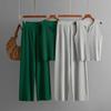 Summer Minimalist Sleeveless Knitted Top Fashion Set Casual Wide Leg Pants Two-piece Set For Women