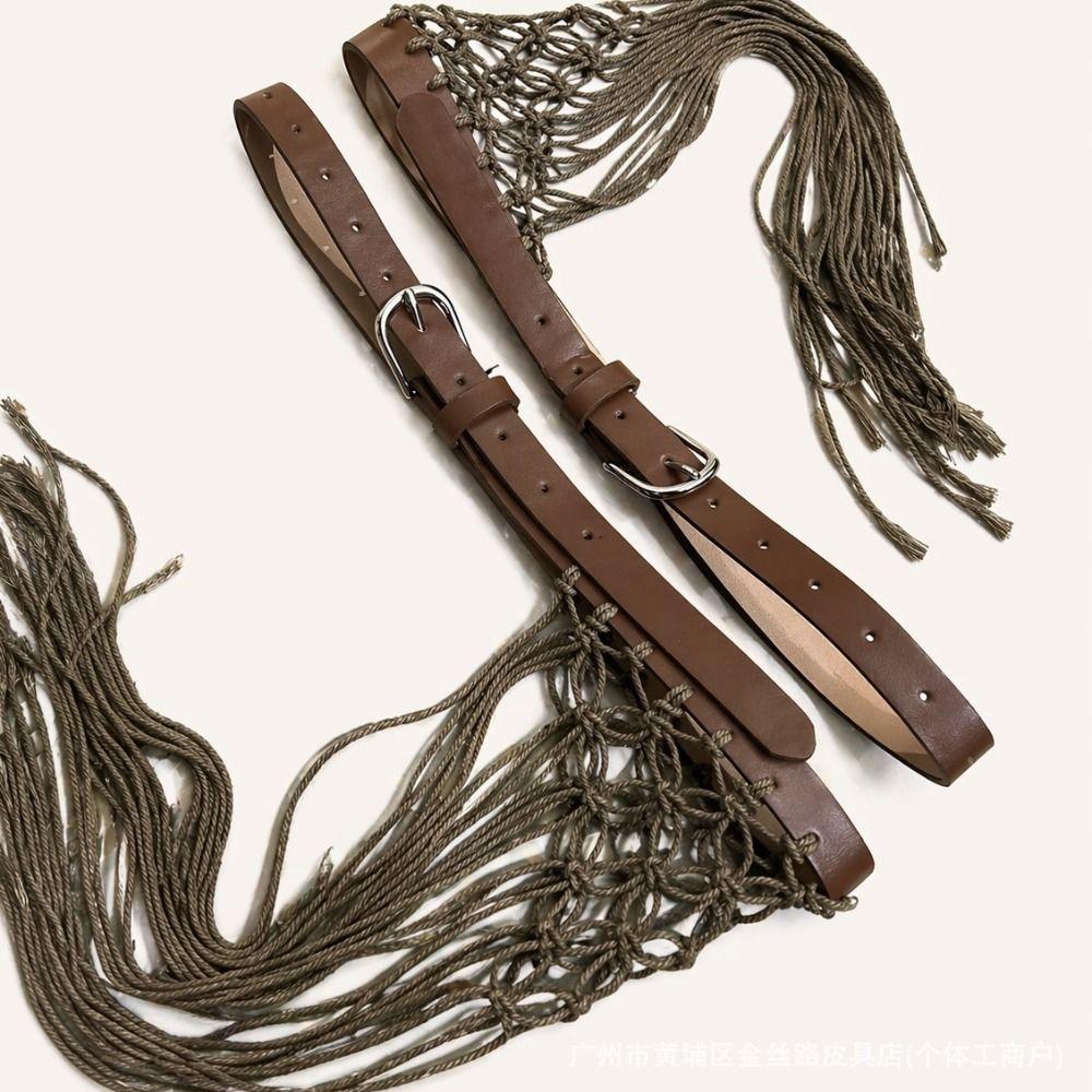 Boho Bohemian Style Belts Retro Woven Tassel Waistband Vintage Tassel Weave Belts  Women