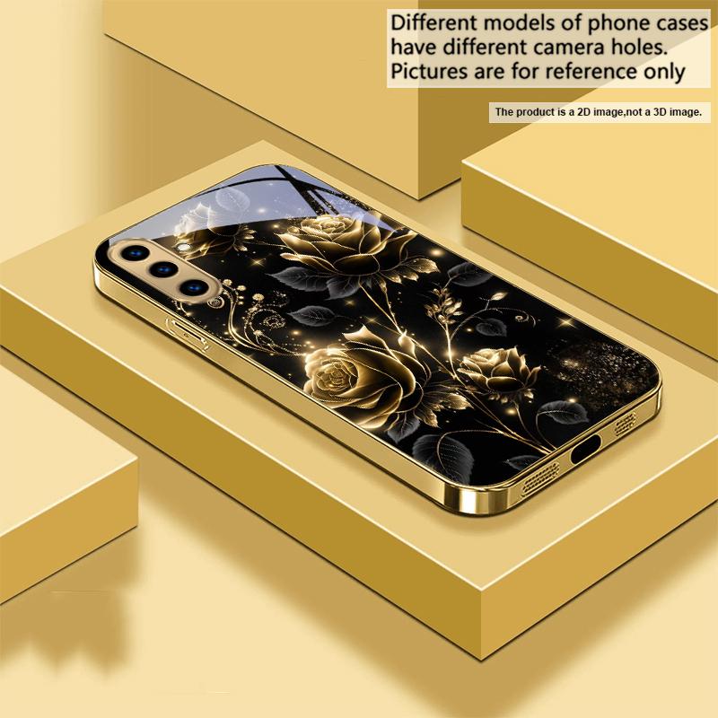 Блеск, как драгоценный камень, Для Samsung A 01 52S A04 A05S A10 A12 A13 22 23 24 36 42 M02 Note 10 20Ultra 8 9 Золотой стеклянный чехол для телефона