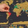 Scratch World Map Стильная мелко напечатанная настенная скретч-карта-постер для любителей путешествий