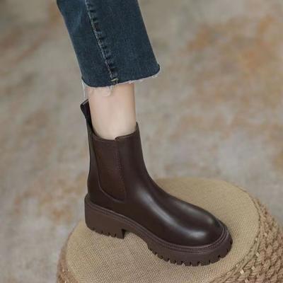 Британские ботинки Мартина женские 2025 новая осень и зима универсальные французские маленькие короткие ботинки тонкие ботинки ботинки челси инс