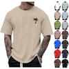 Men's Round Neck Short Sleeve Loose Summer Tops Fashion T-Shirt With Graphic Creative Letters Retro Print Street Sports Casual Tops