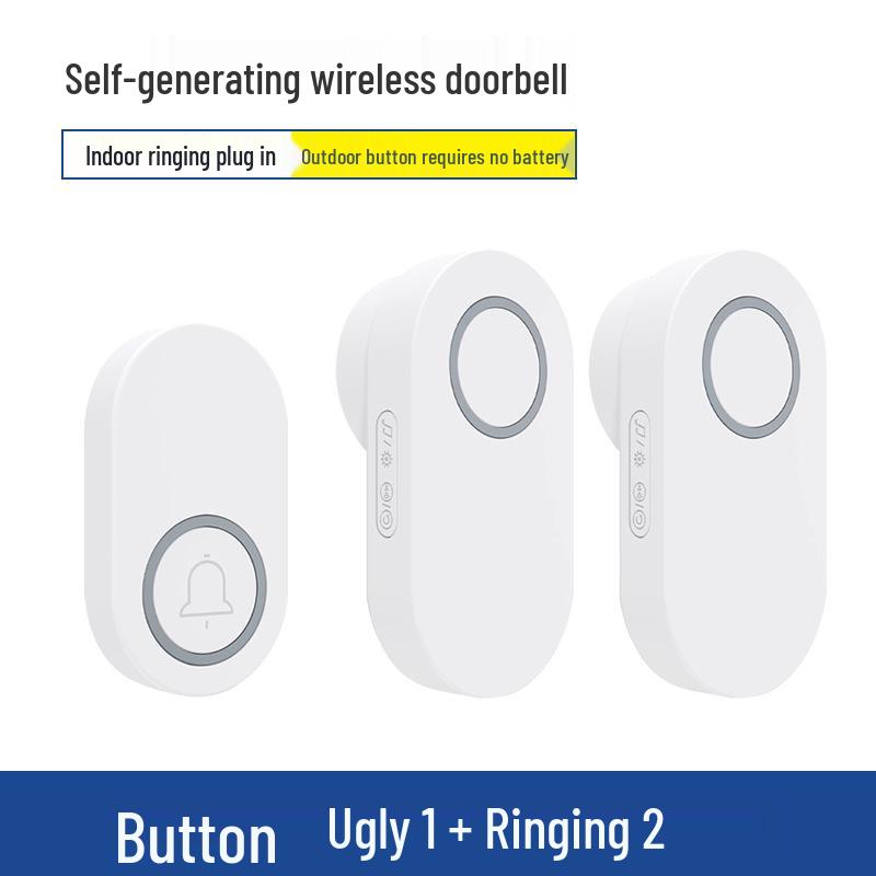 Беспроводной самопитающийся водонепроницаемый дверной звонок с большим радиусом действия и высокой громкостью для домов и пейджинга пожилых людей