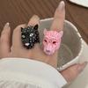 Adjustable Drip Ring Metal Irregular Opening Ring Exaggerated Animal Ring  Gifts for Women Girl