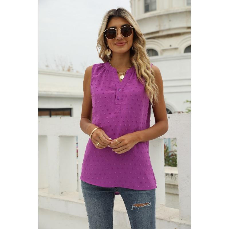 Летний женский жилет, однотонный свободный жаккардовый топ без рукавов с v-образным вырезом