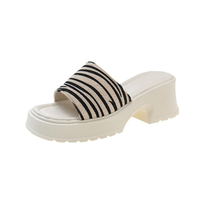 Новые летние модные элегантные повседневные свободные сандалии на квадратном каблуке с увеличенным каблуком, модные тапочки с открытым носком и круглым носком, НЕТ:Q2946