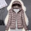 Women Puffer Jacket 8 Colors Plus Size  Female Ultra Lightweight Packable Hooded Down Coats