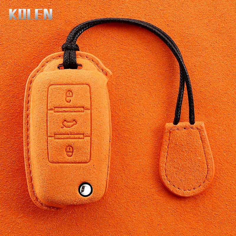Кожаный чехол-оболочка для автомобильного ключа Volkswagen Vw Polo Golf Passat Tiguan Beetle Caddy T5 Up Eos Skoda Octavia Seat Leon Altea
