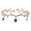 Leaves Shape Eyebrows Drop Headband Rhinestone Bride Tiara Elegant Forehead Ornaments  Cosplay