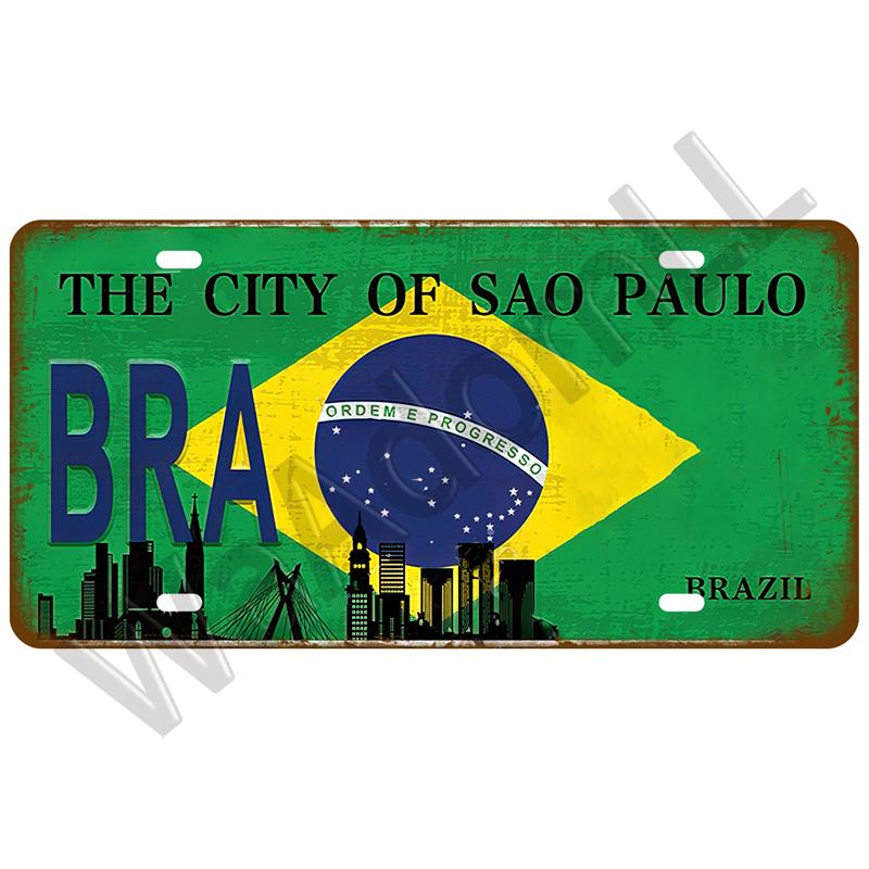 Metal Sign Germany USA Country Flag France Tin Sign Plaque Russia Spain Tinplate Plate For Wall Home Restaurant Craft Bar Decor