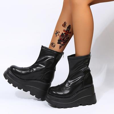 Модный Новый Женский INS Горячий Толстый Каблук Платформа Сапоги Женщины 2025 Осень Зима Женская Обувь Мода Женские Мотоциклетные Сапоги