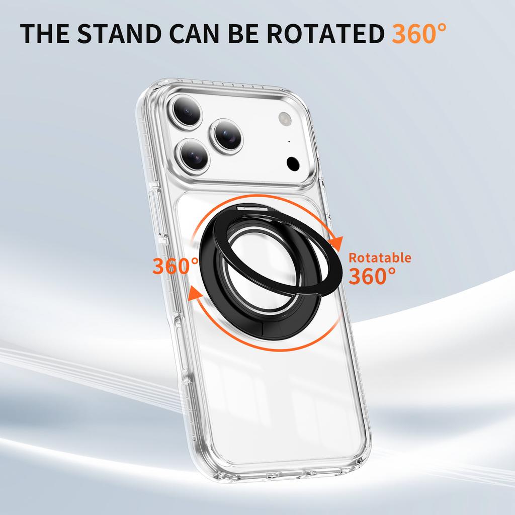 Магнитная подставка 360° для чехла iPhone 12-17 Pro Max Магнитная беспроводная зарядка Подставка-крышка для iPhone 15 16 17 Pro Max