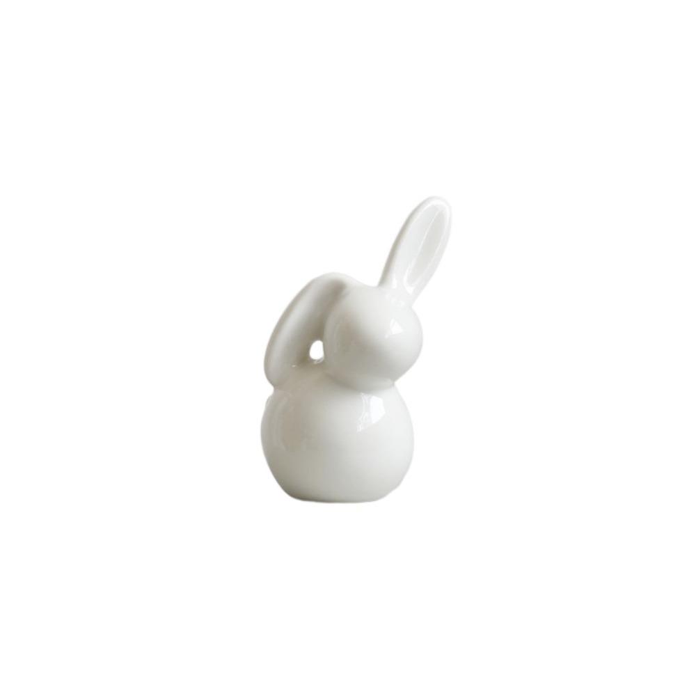 Cute Bunny Statue Simple Rabbit Model Micro Landscape Animal Sculpture  Cabinet