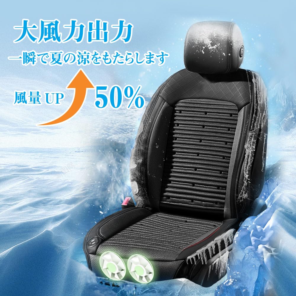 Ceskony Seat with 2 Large 2025 Summer Limited Edition 48 Cool Air 3 Levels of Automatic 2 USB Charger DC12V Air Car Seat Seat Passenger Easy Heat