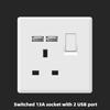 UK 13A Wall Power Socket with USB Type-c 18W Quick Charge Outlet Plug,White Universal  Light Switch Double Usb Electrical Socket