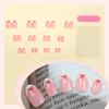 24pcs Almond Shape Press On Nail Short Length Glossy Bows Designs French Tip Full Cover False Nail Artificial Nail