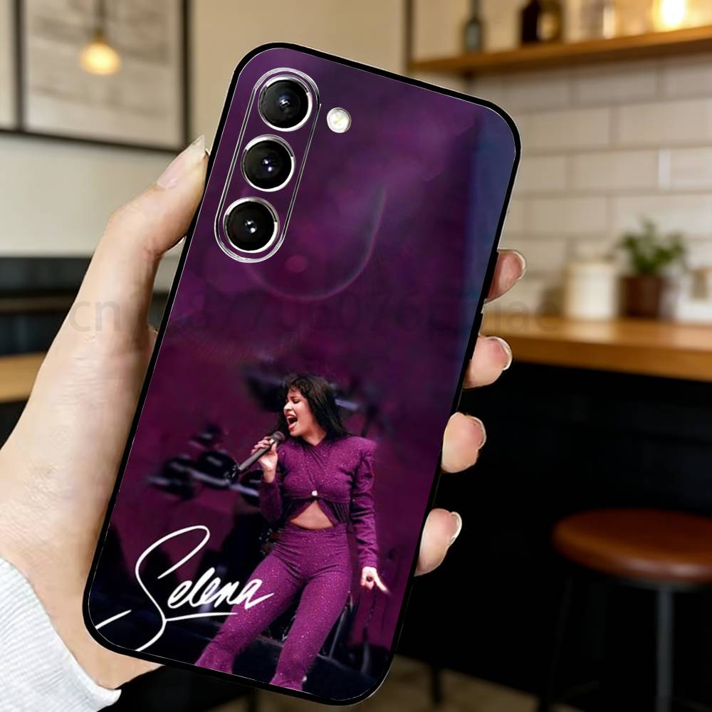 Чехол для телефона S-Selena Quintanilla для Samsung S20,21,22,23,24,25,26 Ultra,Plus,Lite,FE, Черный Мягкий Чехол