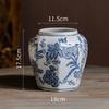 Blue and White Porcelain Octagonal General Jar Ceramic Vase Ornament Vintage Flower Arrangement Container Room Flower Vase New