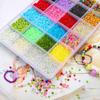 1Set/box Solid/Cream/Transparent Color Seed Beads Dye Core/Silver Filling Series Beads For Jewelry Making