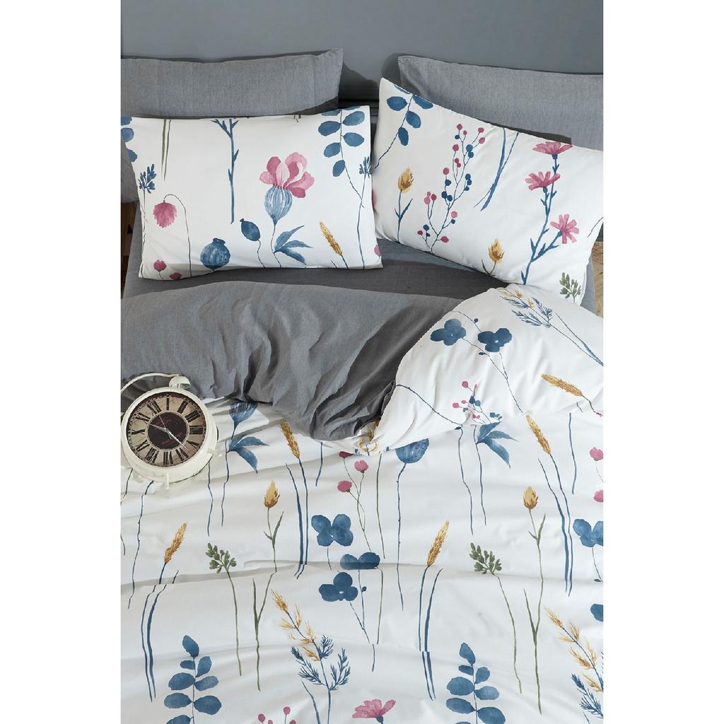 Sahara, Patterned Double Duvet Cover Set With Elastic Sheets, Reusable On Both Sides