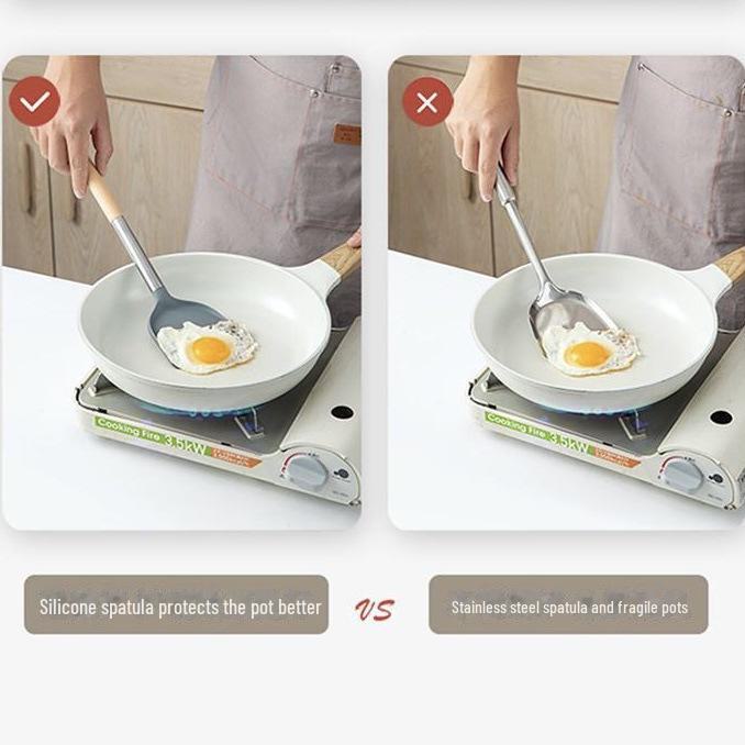 Silicone Spatula & Spoon Kitchen Utensil Set - Non-stick Cooking Tools