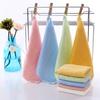 25x25CM Square Towel Ultra Soft Bamboo Fiber Hanging Loop Quick Drying Super Absorbent Kindergarten Kids Baby Hanging Hand Towel Small Washcloth