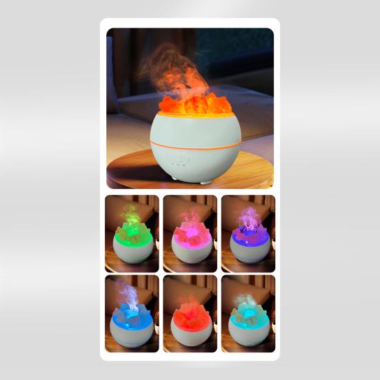 Ultrasonic Cold Mist Air Humidifier with 7 Colors Salt Lamp Fragrance Diffuser Timer Function Air Humidifier Aromatherapy Essential Oil Diffuser