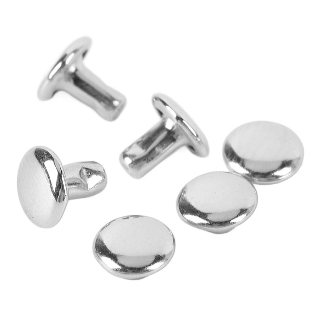 500 комплектов заклепок с двойной крышкой 6x6 мм из нержавеющей стали для изделий из кожи и одежды