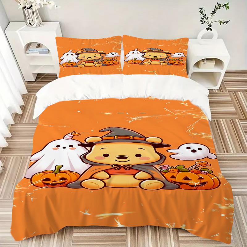 Pumpkin Halloween Adventure Print 3Pcs Bedding Setduvet Cover With 2 Bedropillowcase Home Birthday Gift
