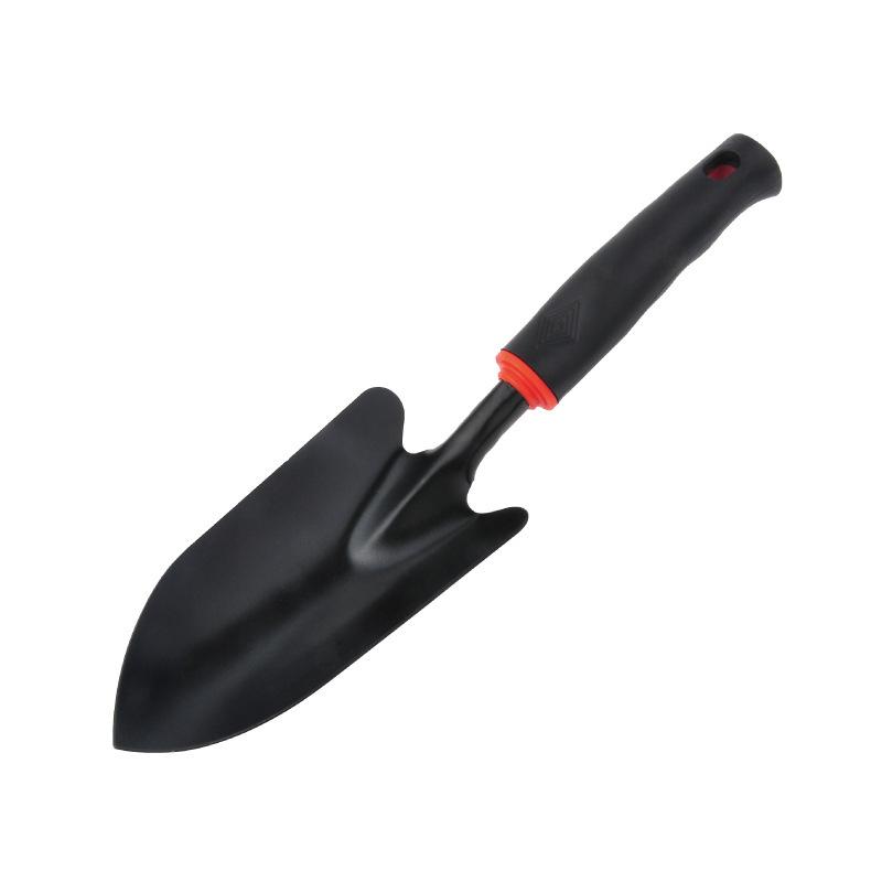 Dual-Purpose Gardening Tool Set: Black Handle Spray Hoe, Five-Tooth Rake, and Shovel