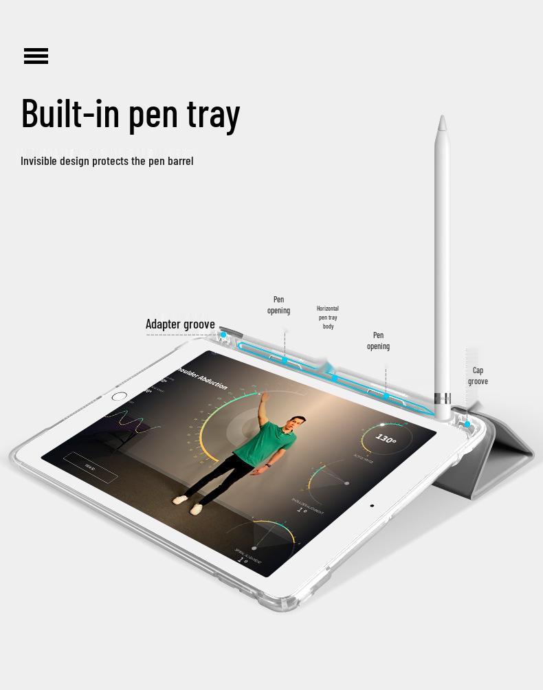 Чехол для iPad 10,2 дюйма Air 4/5: Противоударный кожаный чехол со слотом для ручки для Pro 11 и Mini 6