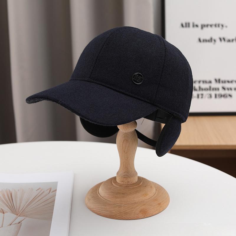 Новая осенне-зимняя мужская бейсболка, модная бейсболка с жестким верхом и защитой ушей, теплая утолщенная шапка, защищающая от холода