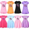 4993 Детское платье для девочек с принтом Мира Зои Руми, с оборками, с короткими рукавами, повседневное