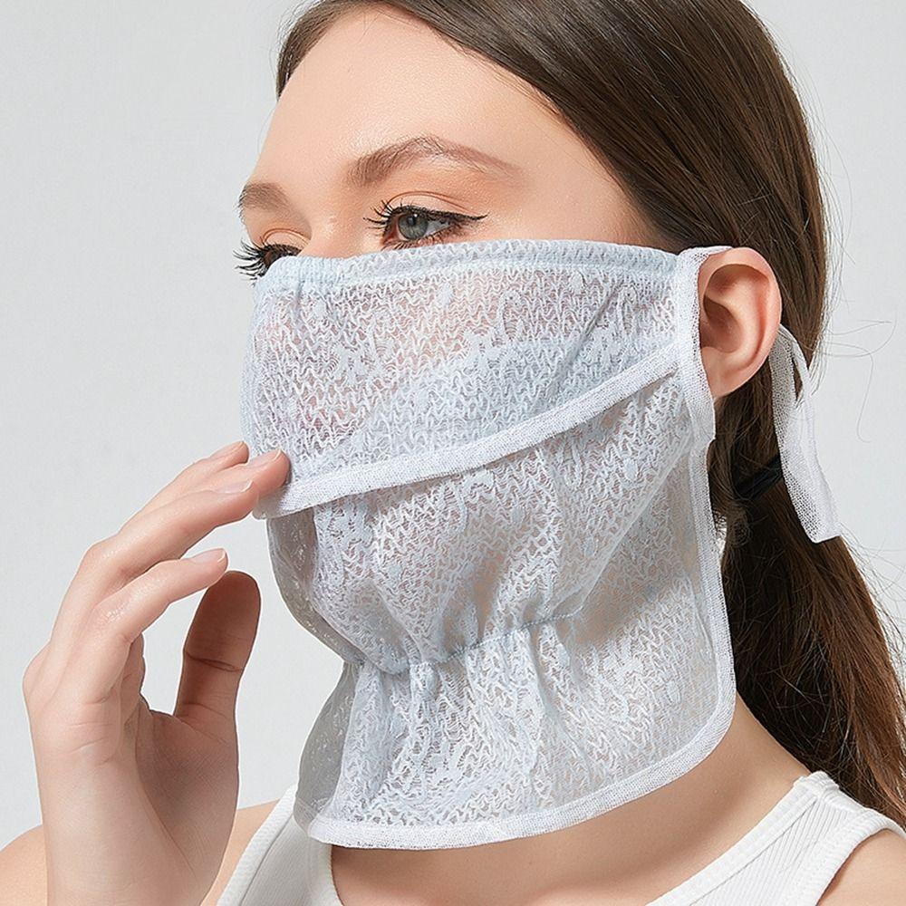 Neck Protection Lace Face Scarves Sunscreen Veil Anti-uv Face Cover Sunscreen Mask Face Scarf