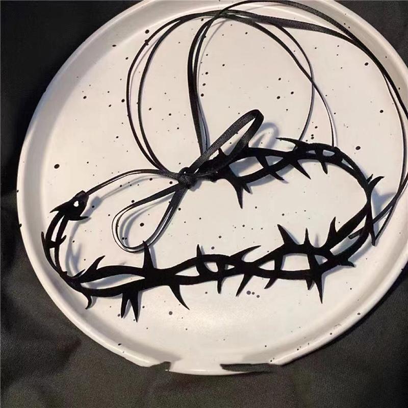  Колье-чокер из бархата «Шипы» для женщин, винтажная цепочка на ключицу, готическая девушка, украшения на шею, аксессуары