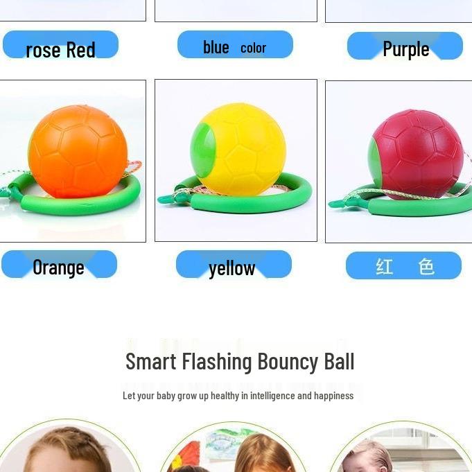 Детский набор прыгающих мячей с ручкой - Фитнес-игрушка для детского сада и начальной школы