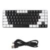 Gaming Keyboard Type C 84 Keys RGB Backlit Ergonomically Curved Quiet Wired Keyboard for Family