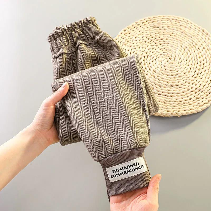 Брюки для девочек, осенне-зимняя новая верхняя одежда, корейские детские повседневные бархатные брюки, брюки для девочек