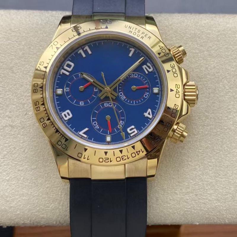 Мужские автоматические механические часы Rolex Daytona 40 мм, многофункциональные, с инкрустацией бриллиантами.