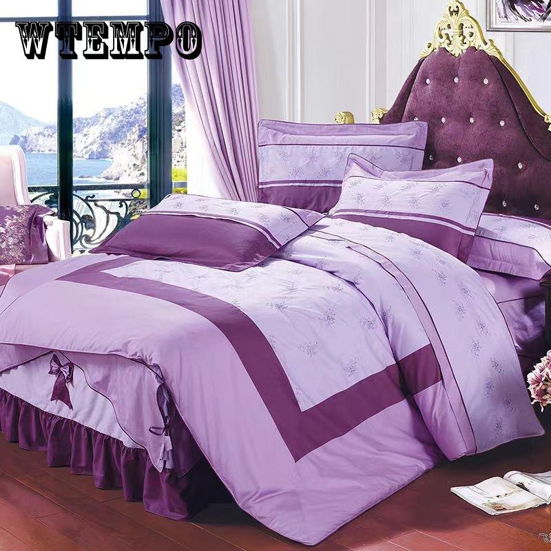 Простыня King Size/Queen Size/полноразмерный пододеяльник, комплект наволочек из плотного хлопка, простое постельное белье для спальни, высокое качество
