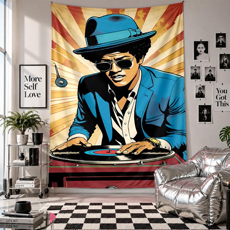 Wall TapestryBruno Mars Art Hanging Cloth Decorative Background Cover for Room Decoration